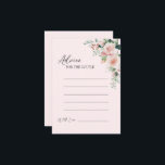 Blush Floral Pink Wedding Advice Kaart<br><div class="desc">Deze bloeiende roze bruidsbruidskaart voor bruiloft kenmerkt zich door prachtige, klassieke achtergronden van pastelroze en marineblauw met eenvoudige moderne typografie en elegante kalligrafie om een gesofisticeerde toon aan te geven voor elke stijl van gebeurtenissen. Elk product is voorzien van prachtige blush roze rozen en perzik en ivoor hydrangeas, die voorzien...</div>