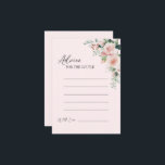 Blush Floral Pink Wedding Advice Kaart<br><div class="desc">Deze bloeiende roze bruidsbruidskaart voor bruiloft kenmerkt zich door prachtige, klassieke achtergronden van pastelroze en marineblauw met eenvoudige moderne typografie en elegante kalligrafie om een gesofisticeerde toon aan te geven voor elke stijl van gebeurtenissen. Elk product is voorzien van prachtige blush roze rozen en perzik en ivoor hydrangeas, die voorzien...</div>