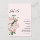 Blush Floral Pink Wedding Details Enclosure Kaart (Voorkant)