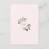 Blush Floral Pink Wedding Details Enclosure Kaart (Achterkant)