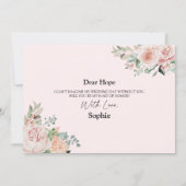 Blush Floral Pink Wedding Maid of Honor proposal Kaart (Achterkant)