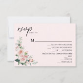 Blush Floral Pink Wedding Menu RSVP-kaart (Voorkant)