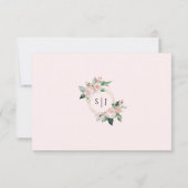 Blush Floral Pink Wedding Menu RSVP-kaart (Achterkant)