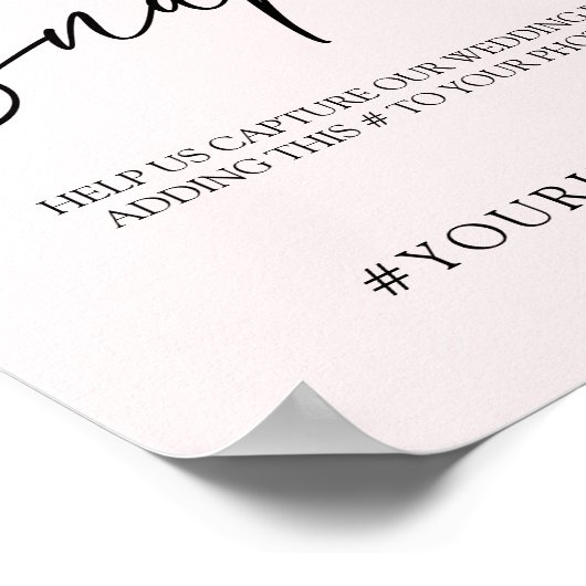 Blush Floral Pink Wedding Oh Snap Poster (Hoek)