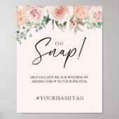 Blush Floral Pink Wedding Oh Snap Poster (Voorkant)