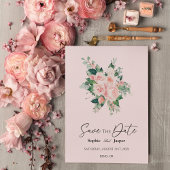 Blush Floral Pink Wedding Save the Date