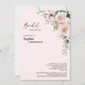Blush Floral Pink Wedding Vrijgezellenfeest Kaart (Voorkant)