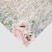 Blush Floral Poppy Old Letter-ontkoppeling Tissuepapier (Detail)