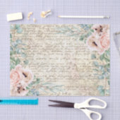 Blush Floral Poppy Old Letter-ontkoppeling Tissuepapier (Craft)