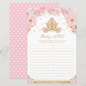 Blush Floral Princess Baby ABC Baby shower Game (Voorkant / Achterkant)