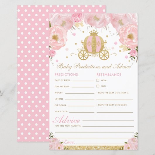 Blush Floral Princess Baby Predictions and Advice (Voorkant / Achterkant)