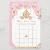 Blush Floral Princess Baby shower Bingo Game (Voorkant / Achterkant)