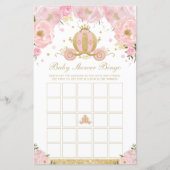 Blush Floral Princess Baby shower Bingo Game (Voorkant)