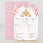 Blush Floral Princess Wat zit er in je telefoonspe (Voorkant / Achterkant)