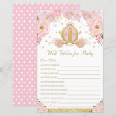 Blush Floral Princess Well Wwish for Baby shower (Voorkant / Achterkant)