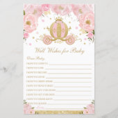 Blush Floral Princess Well Wwish for Baby shower (Voorkant)