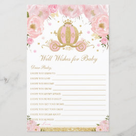 Blush Floral Princess Well Wwish for Baby shower