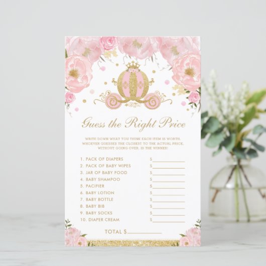 Blush Floral Prinses raden het juiste prijsspel (Staand voorkant)