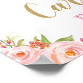 Blush Floral Pumpkin Baby shower Welkomstteken Poster (Hoek)