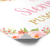 Blush Floral Pumpkin Birthday Pumpkin Patch Sign Poster (Hoek)