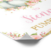 Blush Floral Pumpkin Birthday Pumpkin Patch Sign Poster (Hoek)