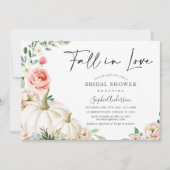 Blush Floral Pumpkin Herfst in Love Vrijgezellenfe Kaart (Voorkant)