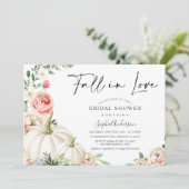 Blush Floral Pumpkin Herfst in Love Vrijgezellenfe Kaart (Staand voorkant)