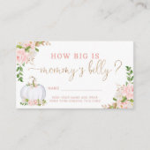 Blush floral pumpkin hoe groot mama's buik is informatiekaartje (Voorkant)