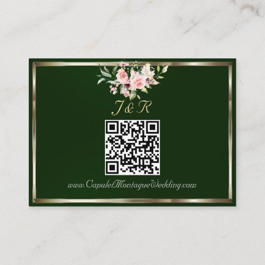 Blush Floral, QR Code - Emerald Informatiekaartje (Achterkant)