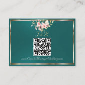 Blush Floral, QR Code - Teal Informatiekaartje (Achterkant)