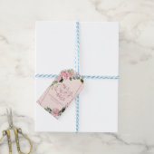 Blush Floral Quinceanera Cadeaulabel (Met Touw)