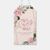 Blush Floral Quinceanera Cadeaulabel (Voorkant)