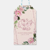 Blush Floral Quinceanera Cadeaulabel (Achterkant)