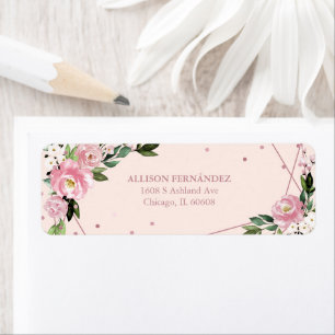 Blush Floral Quinceanera Etiket