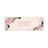 Blush Floral Quinceanera Etiket (Voorkant)