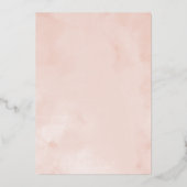 Blush Floral Quinceanera Folie Uitnodiging (Achterkant)
