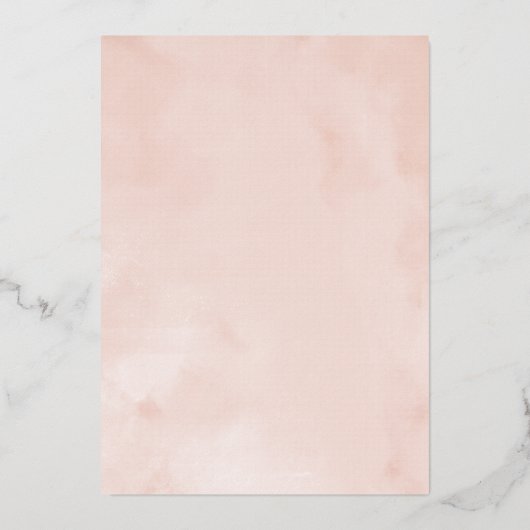 Blush Floral Quinceanera Folie Uitnodiging (Achterkant)