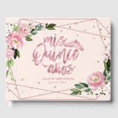 Blush Floral Quinceanera Gastenboek (Voorkant)