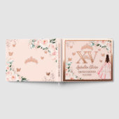 Blush Floral Quinceañera Quince 15 XV Roos Gold Gastenboek (Volledig)