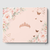 Blush Floral Quinceañera Quince 15 XV Roos Gold Gastenboek (Achterkant)