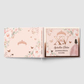 Blush Floral Quinceañera Quince 15 XV Roos Gold Gastenboek (Volledig)