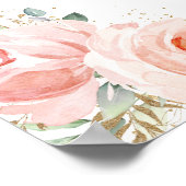 Blush Floral Quinceañera Twins Joint Birthday Poster (Hoek)