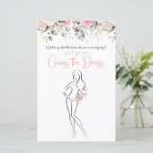 Blush Floral | Raad de jurk spelkaart (Staand voorkant)