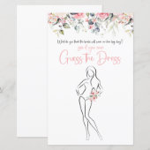 Blush Floral | Raad de jurk spelkaart (Voorkant / Achterkant)