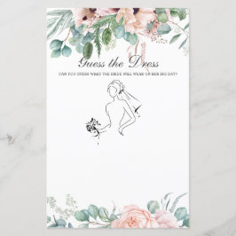 Blush Floral raad het dress Vrijgezellenfeest game