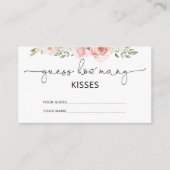 Blush floral raden hoeveel kissers er in het bruid informatiekaartje (Voorkant)