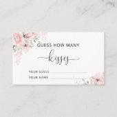 Blush floral raden hoeveel kisses bridal game enc informatiekaartje (Voorkant)