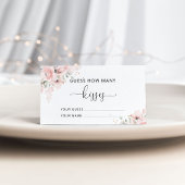 Blush floral raden hoeveel kisses bridal game enc informatiekaartje