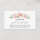 Blush floral Recipe voor de bruid Informatiekaartje (Voorkant)