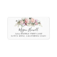 Blush Floral retour adreslabel